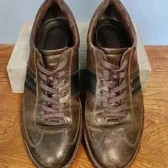Ecco Mens Brown Leather‎ Fenn Tie Lace-Up Oxfords Size US 13, EU 47 - Picture 10 of 10